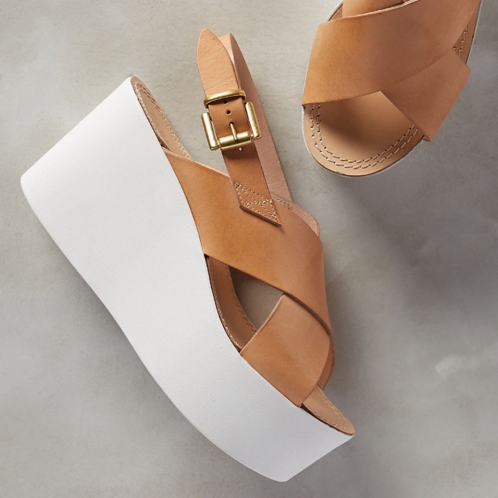 New with Box - Anthropologie Alba Moda Slingback Wedges Size 37 (USA 6-61/2)